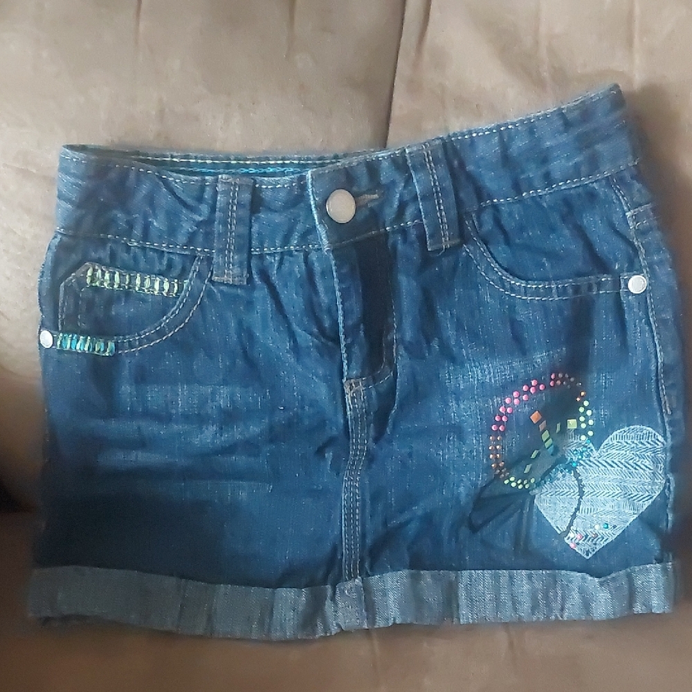 🌷🏖 Circo Blue Denim Skort with Yellow Stitching Girls